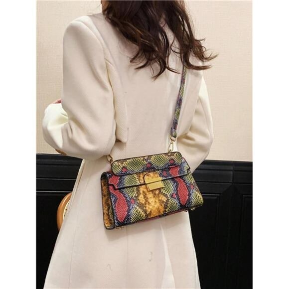 PU Leather High-End Texture, Light Luxury, Snake Print Niche Design, Versatile - Picture 3 of 7